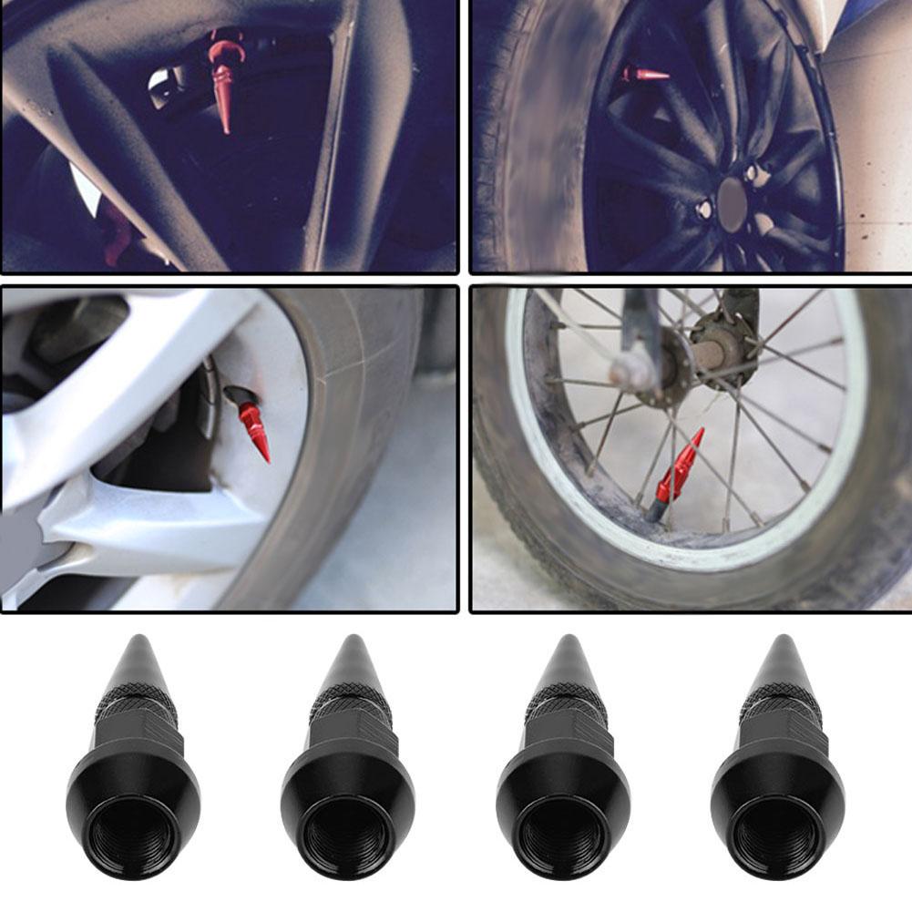 4Pcs Aluminum Alloy Spike Wheel Tire Valve Stem Car Truck Dust Covers Blue