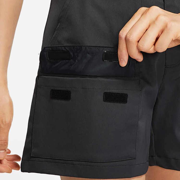 Jordan Elastic Mid-Waist Straight Shorts With Logo Women Bottoms Black DQ4546-010