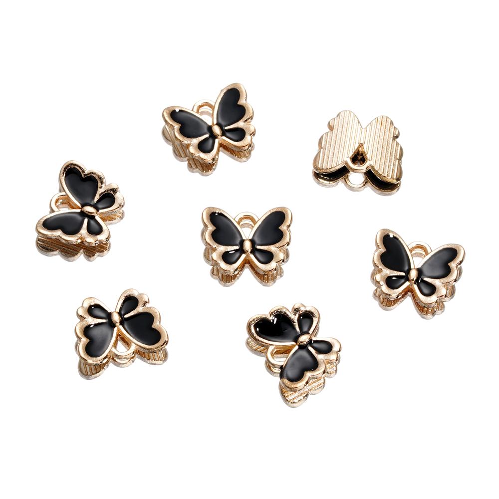 4Pcs/Lot 4 Styles Alloy Metal Drop Oil Butterfly Charms Animal Pendant For DIY Bracelet Necklace Jewelry Making Accessories