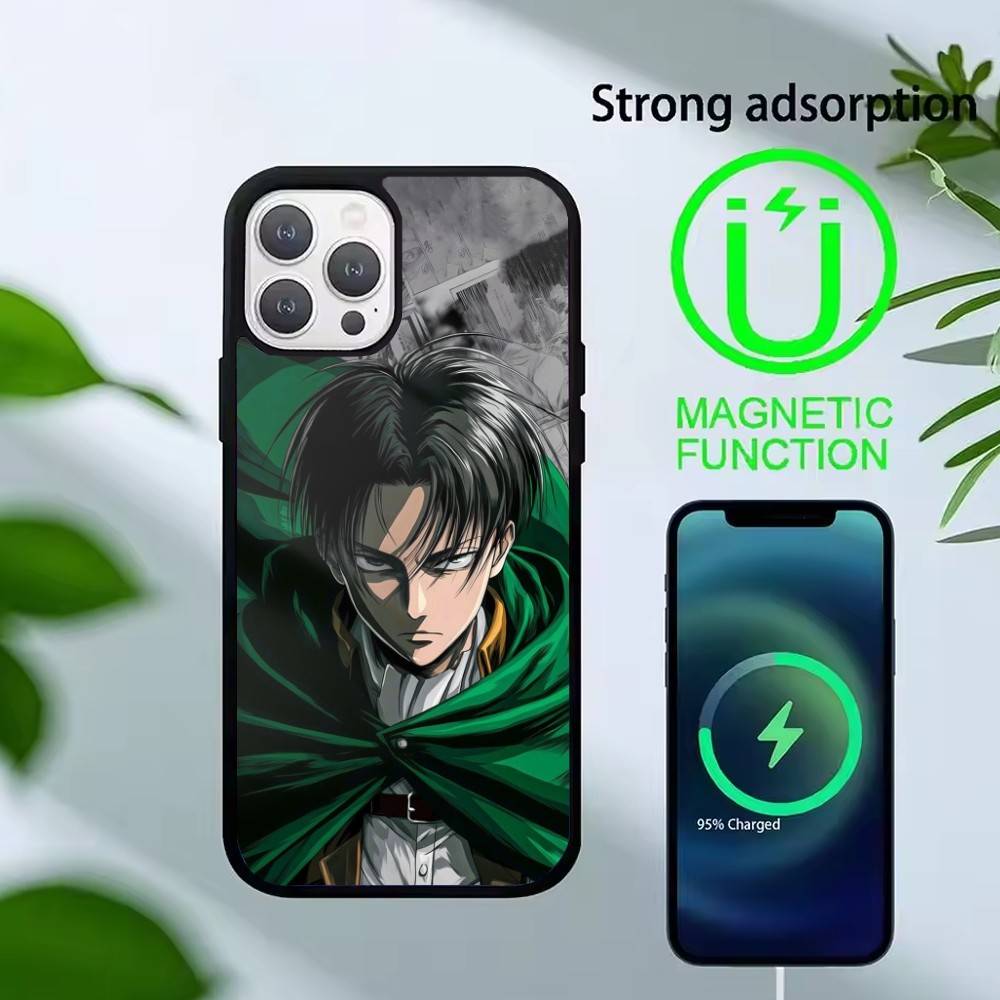Attack On Titan Levi Ackerman Phone Case For iPhone 17,16,15,14,13,Pro,Max,Plus,Magnetic For Magsafe Wireless Charging