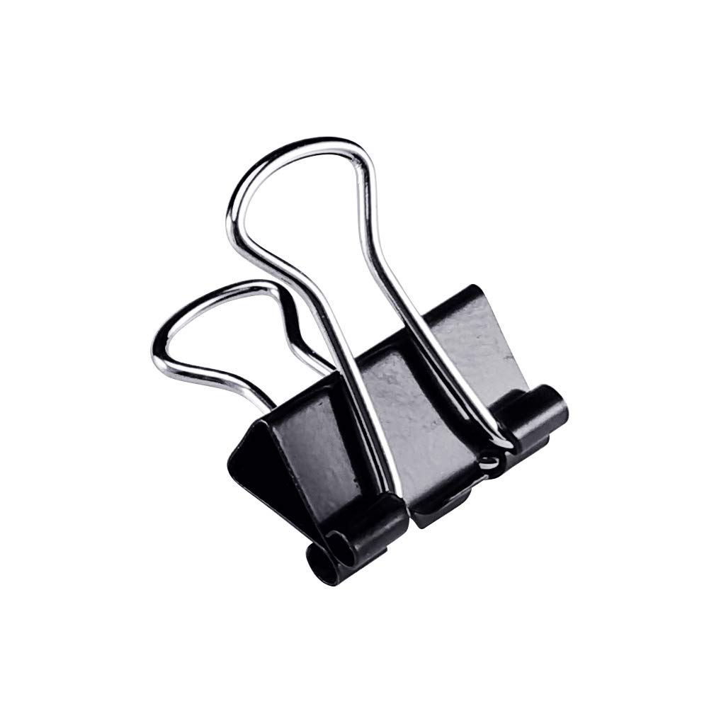 15mm Double Clips, Black, Pack of 80