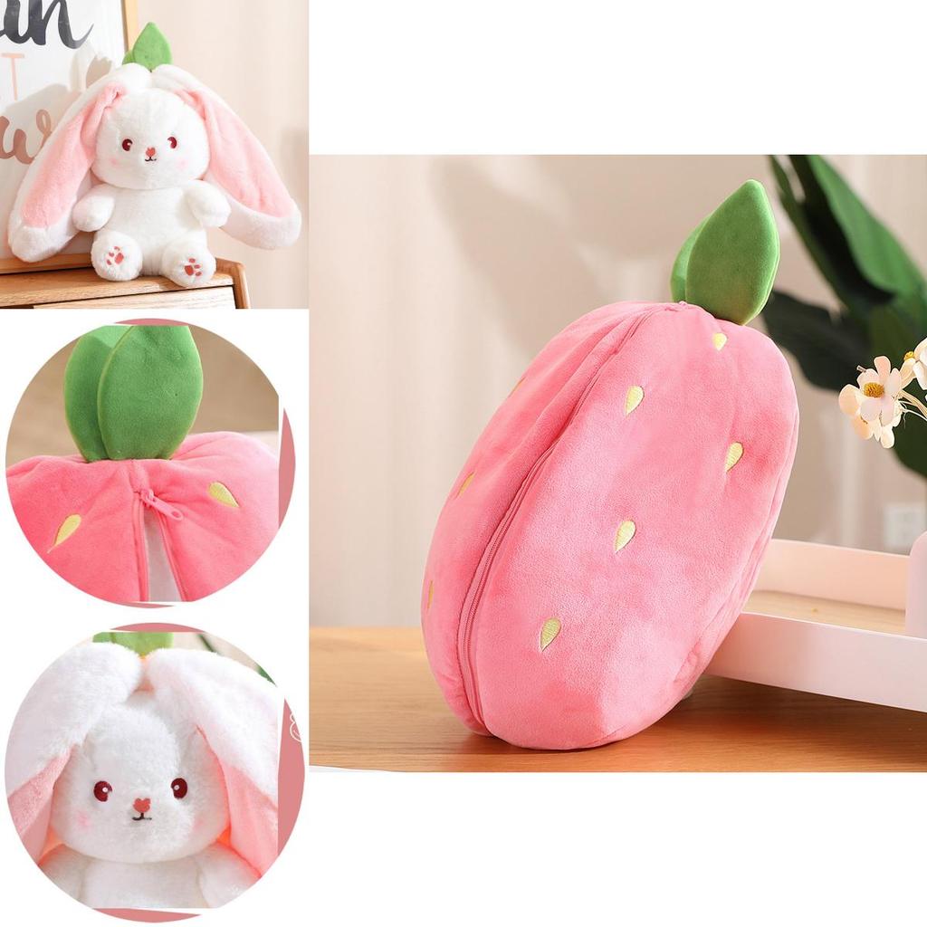 Adorable Transformable Fruit Rabbit Plush Toy