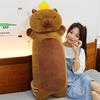 Long Kapibara Throw Pillow Top Orange Capybara Doll Plush Toy Children Sleeping Rag Doll