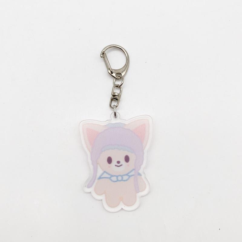 Group ATE Male Idol Cartoon Acrylic Keychain Hanging Pendant Keyring Backpack Felix Hyunjin Decorative Accessories Ornament