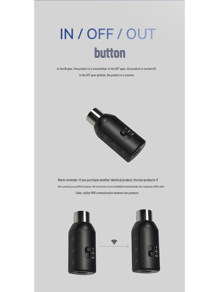 SK-7 Wireless 5-Pin MIDI Cable for Wind Instruments, Drums, & Keyboards