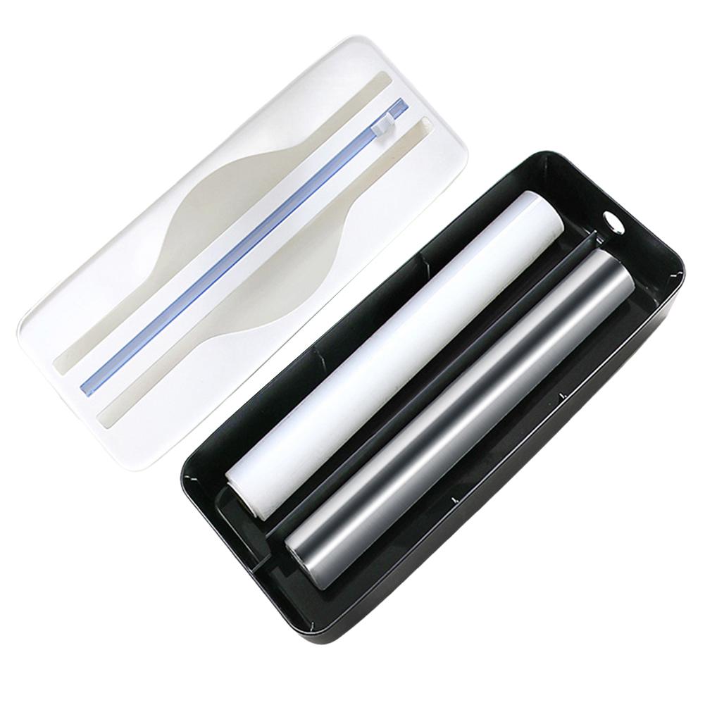 Dual-Slot Refillable Wrap Dispenser Space Saving Baking Paper Cutter Kitchen Two Way Cutter Kitchen Tool