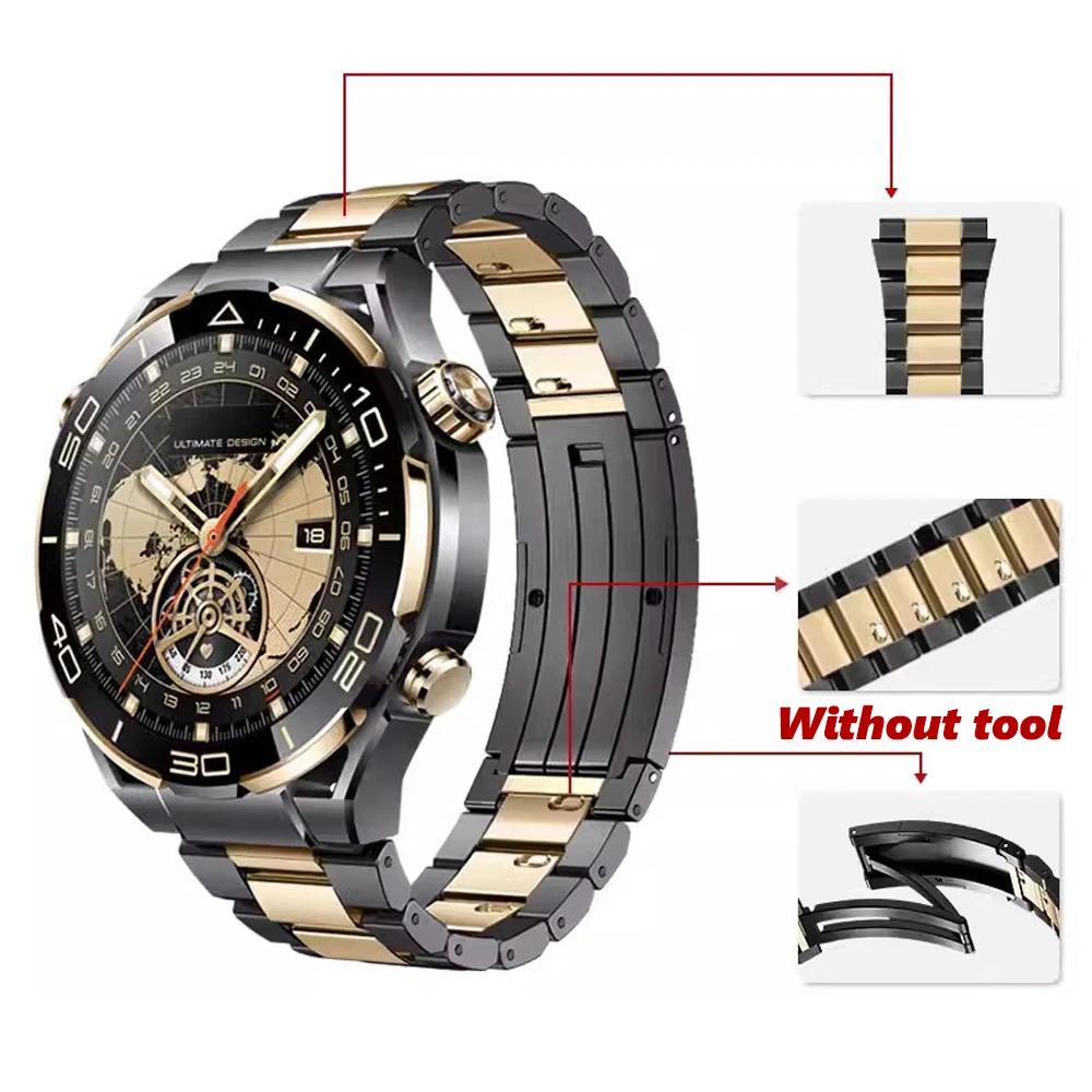 22mm Titanium Link Bracelet for Huawei Watch GT 5 46mm 3 Pro Ultimate Correa Strap for Samsung Galaxy 3 45mm Gear S3 Luxury Band