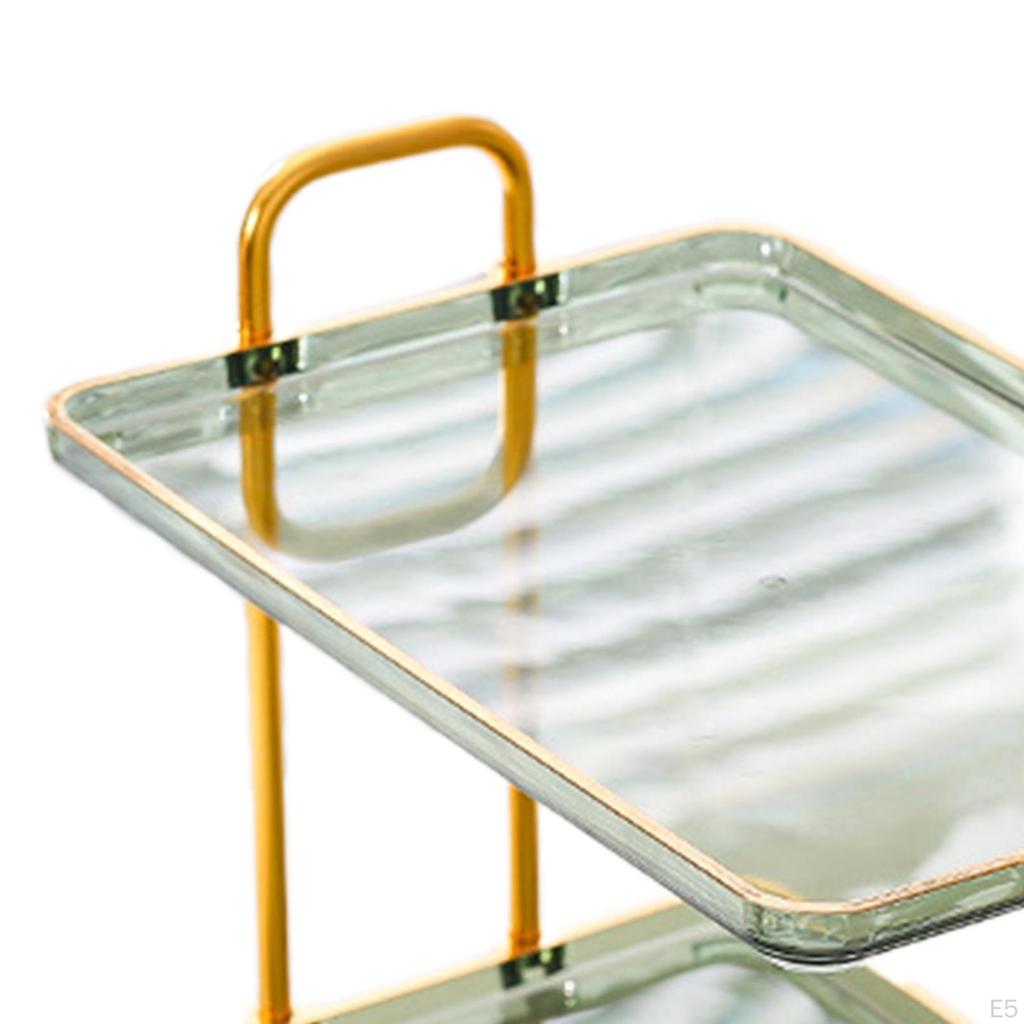 2 Layer Bathroom Counter Organizer Multifunctional Stand Light Luxury Display Shelf Sturdy Tray