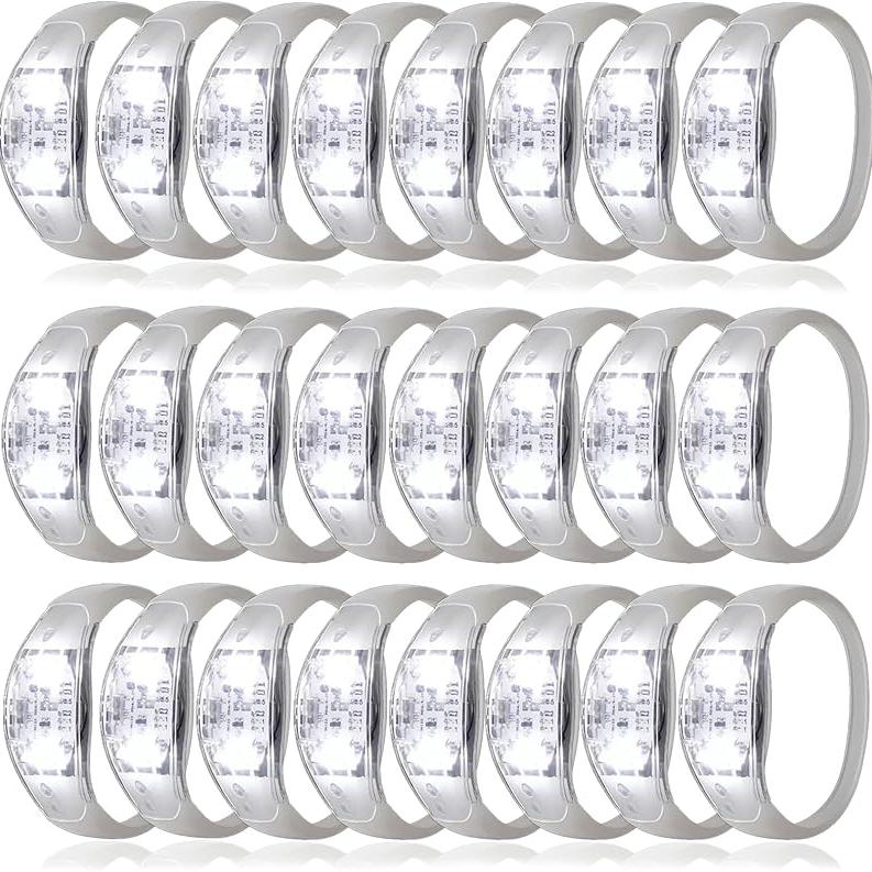 10 Pulseiras LED Ativadas por Som com LED Estroboscópico Piscante Controle de Música Acende para Rave, Prêmios de Jogos Lembrancinha de Festa de Aniversário Presente de Dia dos Namorados