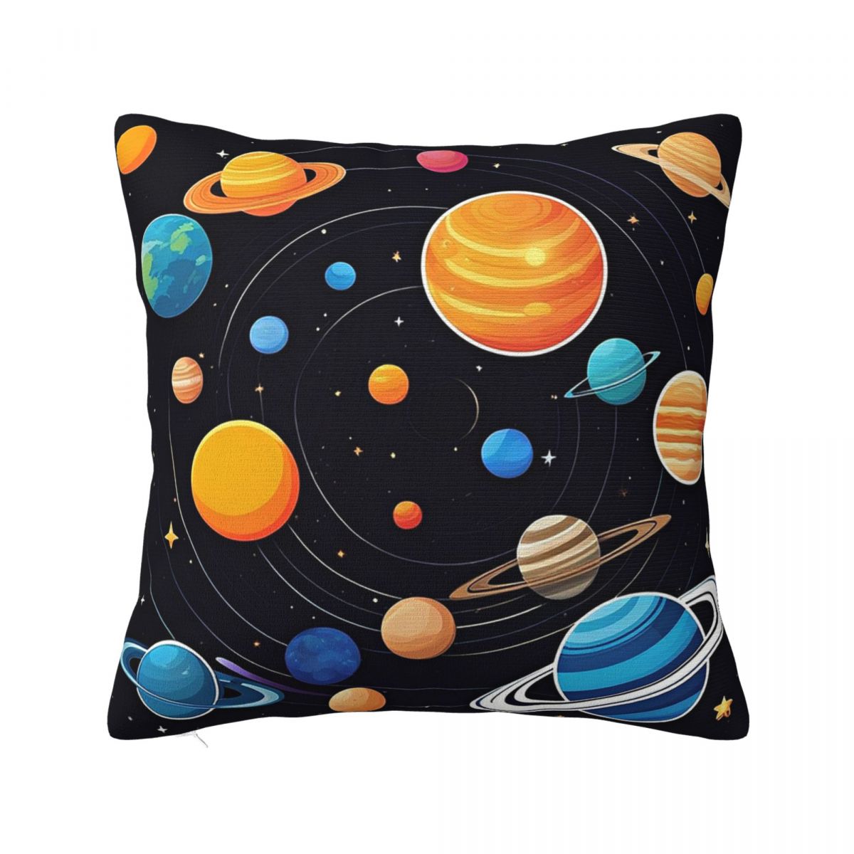 

Solar System Space Planets Universe Square Pillowcase Cushion Cover Pillow Case Throw Pillow Cover for Home Sofa Living Room 12x12Inch