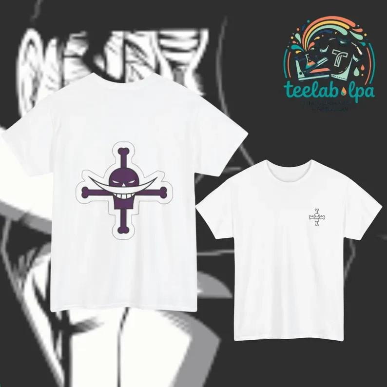 White Beard Jolly Roger One Piece Pirate Graphic Streetwear T-Shirt S разноцветный