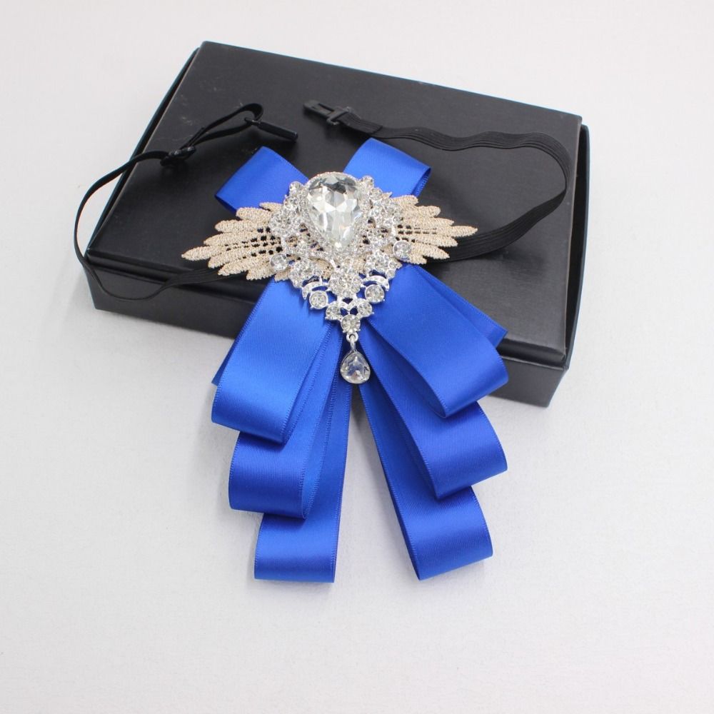 Retro Gentleman's Bow Tie Elegant Men's Suit Accessory Fashion Rhinestone Collar Flower  Man