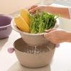 Double Layer Fruit Vegetable Washing Bowl Water-Filtering Basin Food Storage Container  Household