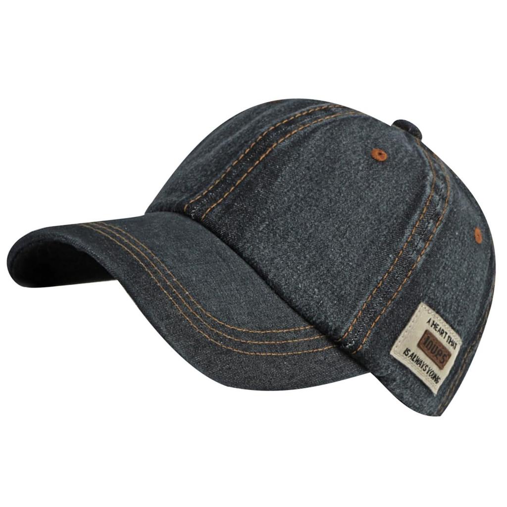 One Limitation CP416 Denim Cap with Simple English Casual Style for Men and Women (Black) Patch, Design, Brim, Letters,