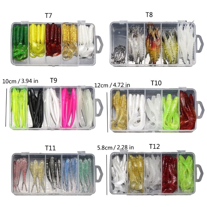 Soft Fishing Lures With Realistic Wiggling Action For Freshwaters Saltwater Basses Includes Tail Grubs