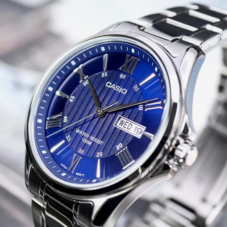 [Casio] Men's Metal Watch MTP-1384D series, 4 Colors (Black / Blue / Beige / White)