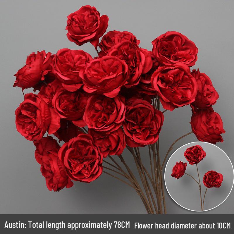 10-Piece Burgundy Floral Décor Set: Red-Toned Artificial Flowers, Mat, Aisle Runner, Wedding Decoration