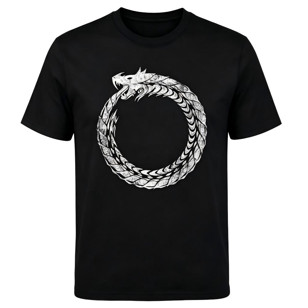 Vintage Ouroboros Dragon Circle Graphic T-Shirt