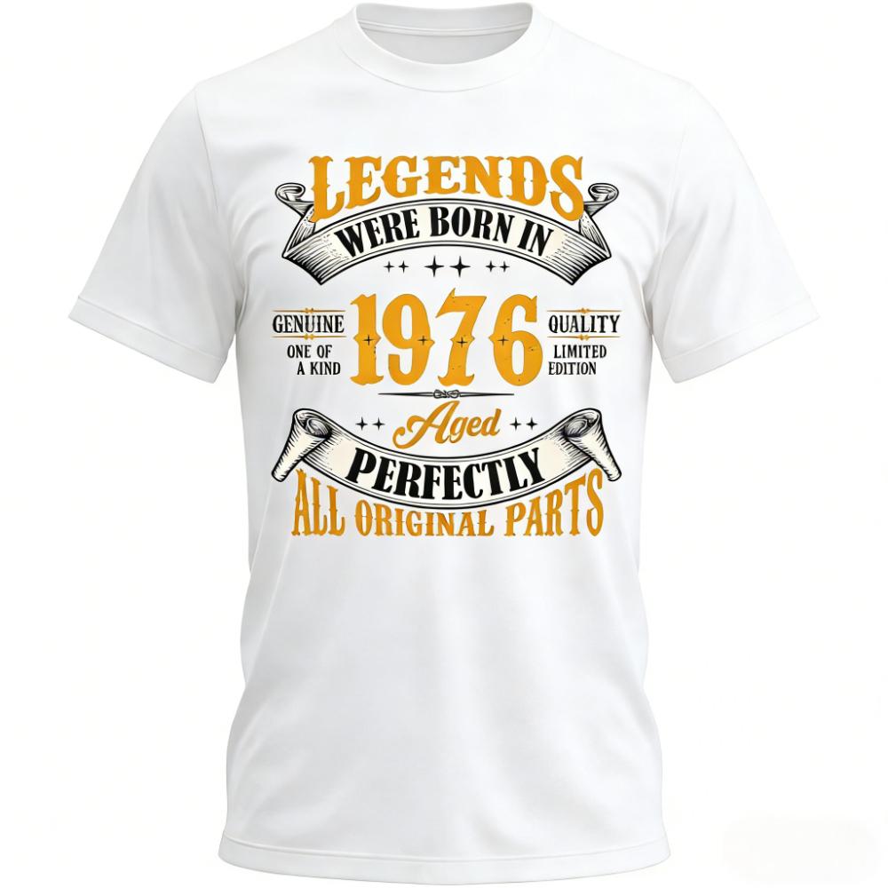 Yangxing2 Geboren in 1976 50 Jaar Geweldig Zijn Vintage 50ste Verjaardag Cadeau T-shirts Dames Casual T-shirt Losse Streetwear T-shirt Top Herenkleding L