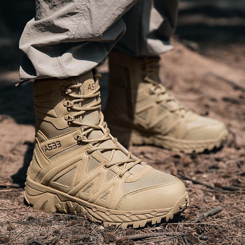 Men's High-Top Outdoor Boots Autumn Winter New Style Climbing Mountain Off-Road Tactical Boots Large Size Comfortable Shoes
