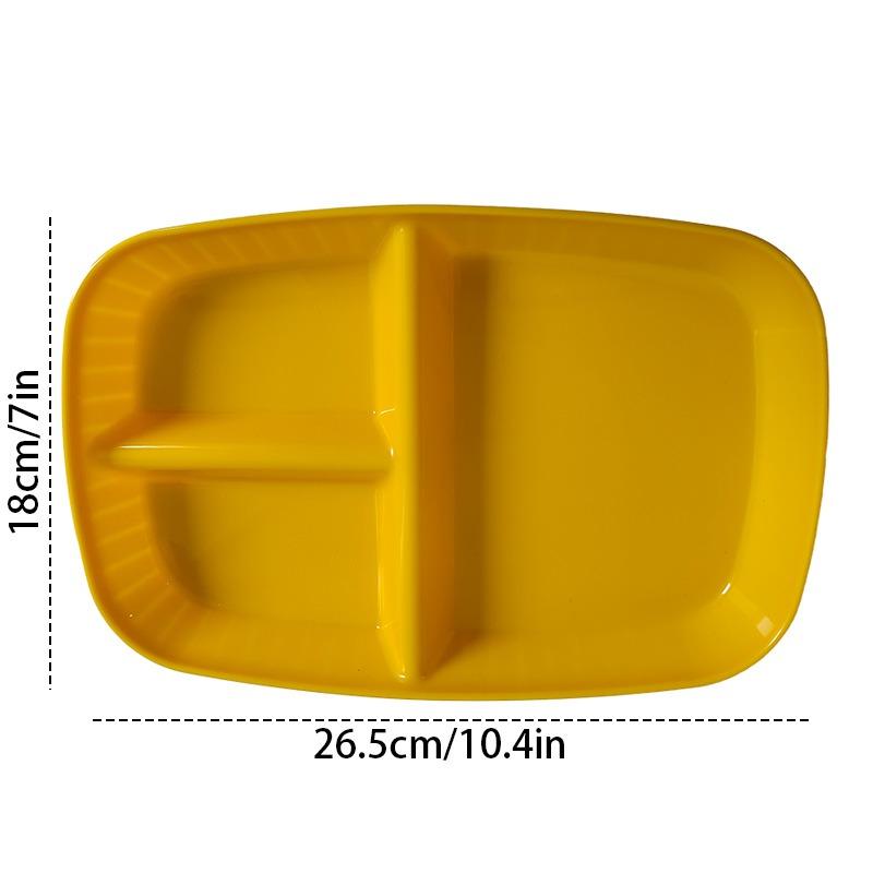 

1 шт. Креативная тарелка с тремя отделениями, имитация фарфора, пластиковая тарелка, тарелка для кафе, коммерческого использования, домашнего хозяйства