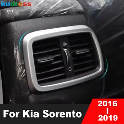 For Kia Sorento 2016 2017 2018  Matte Car Armrest Box Rear Air Condition Vent Outlet Cover Trim Interior Molding Accessories