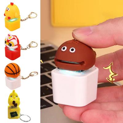 Cartoon Tastatur Fidget Schlüsselanhänger mit Licht Ton Stressabbau Tragbar Reise