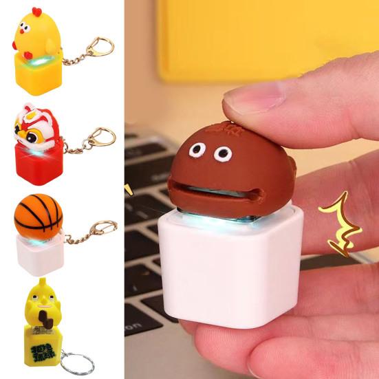 

Cartoon Keyboard Fidget Keychain with Light Sound Stress Relief Portable Travel