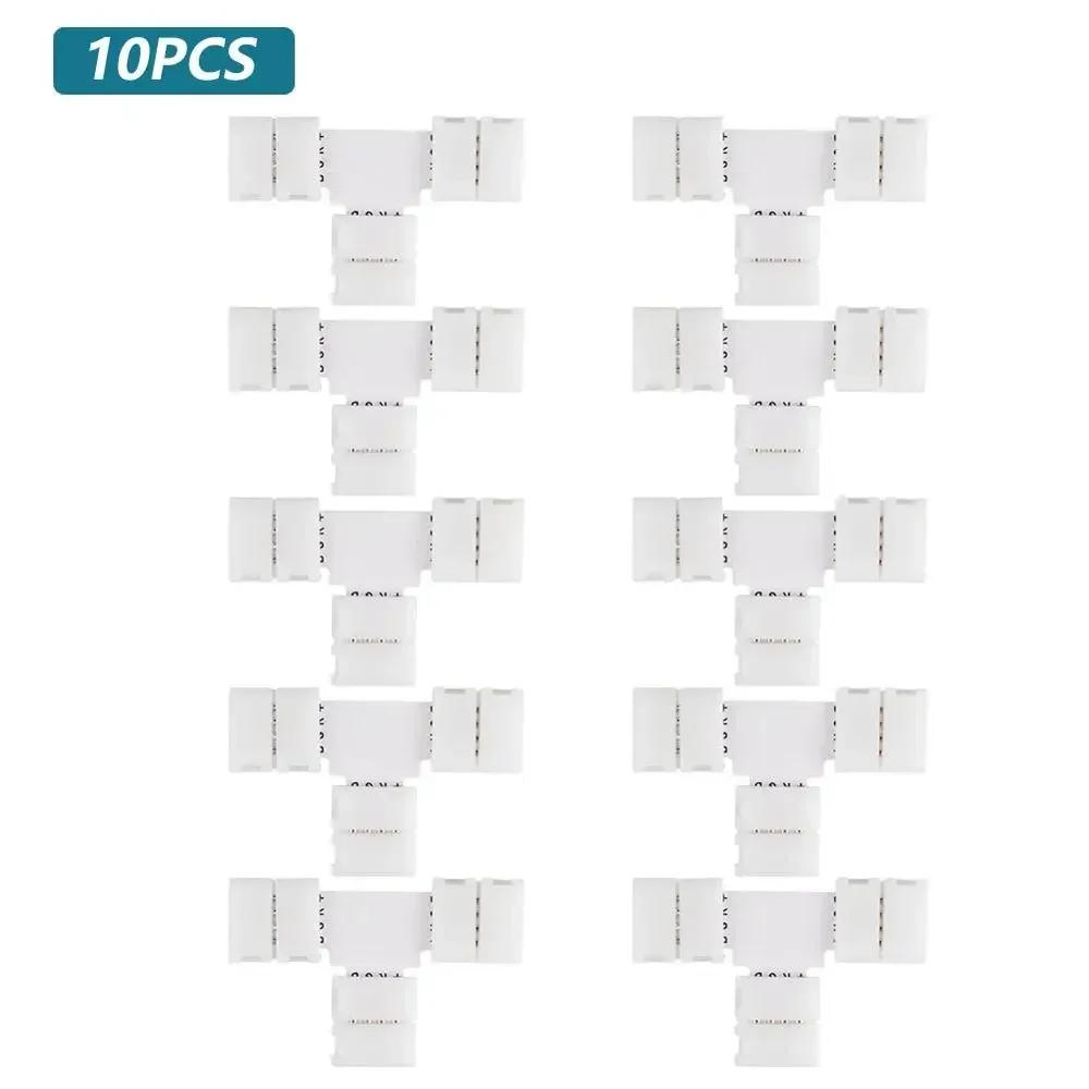 10/20 Pcs/Set 10mm 4 Pin LED RGB Connector Set Connecting Extending Unwired Gapless Solderless SMD 5050 RGB Connector