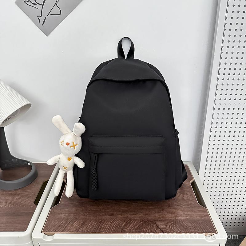Schoolbag Fashion Large Capacity School Bag Girls Junior High School Travel Backpack Japanese Solid Color College Student Lightweight Versatile