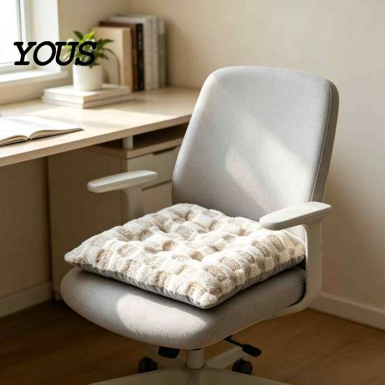 Warm Dining Chair Cushion Square Plush with Ties, Buffalo Check Plaid Seat Cushion, Fluffy Support for Home Non Slip Pad Office Supportive Hip Fatigue