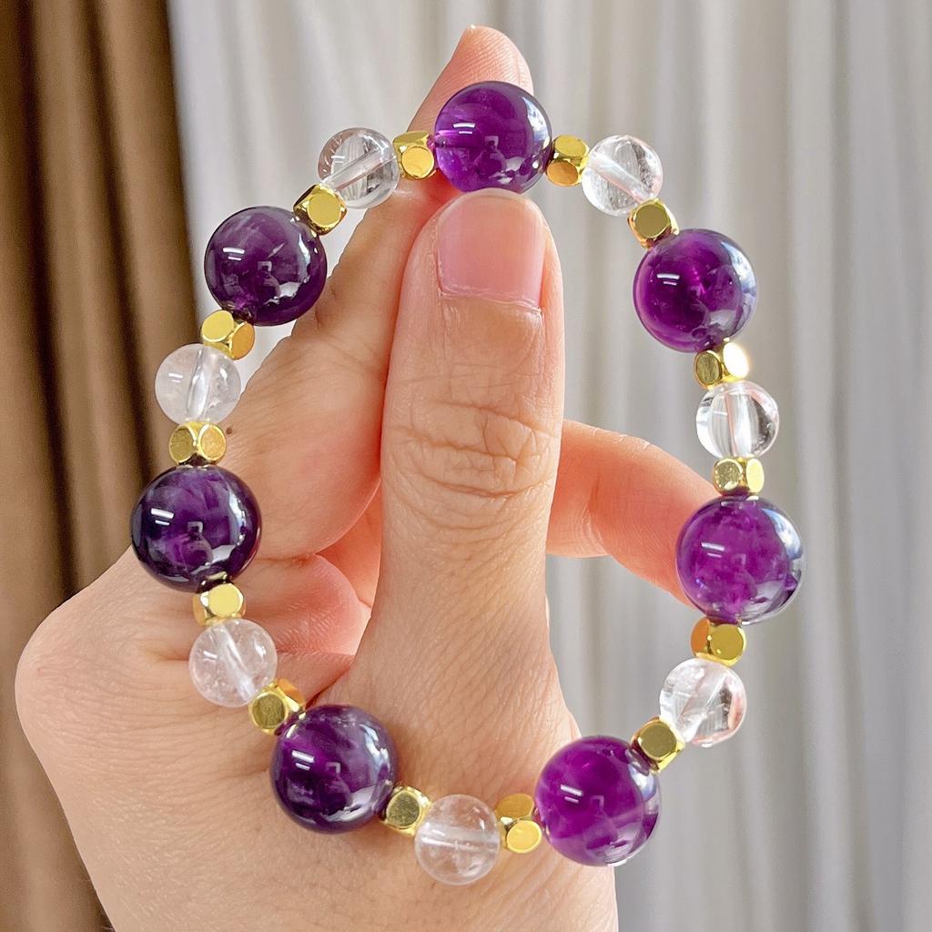 Natural White Crystal Amethyst Design Sense Basic Commuter Bracelet Bracelet