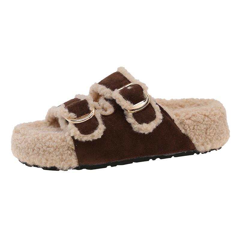 Dicksohlige Temperament Mao Mao Schuhe Damen 2025 neue Herbstmode vielseitige Oberbekleidungsschuhe Ein-Fuß-Faulenzer-Slipper