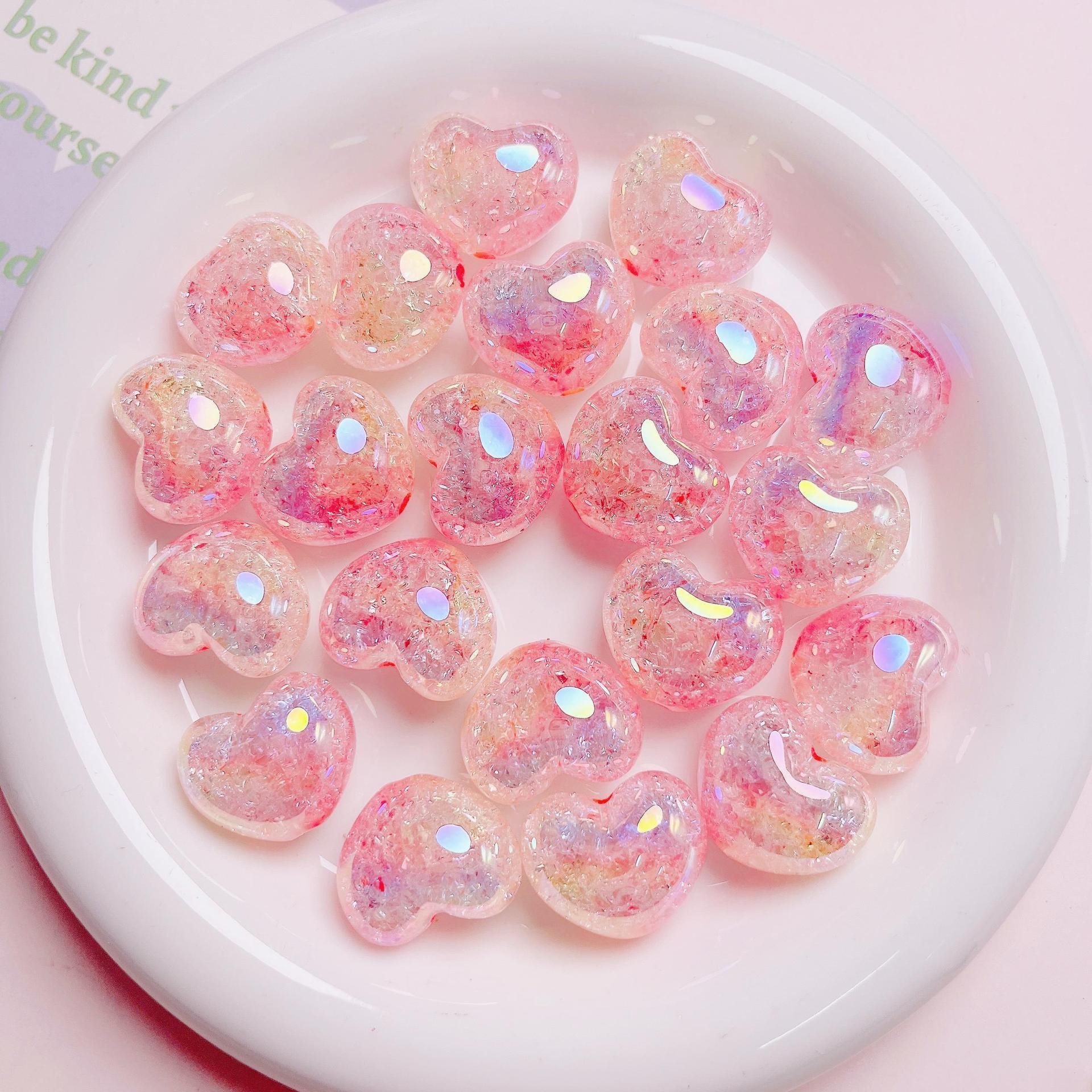 

Acrylic Gradient Heart Burst Iridescent Keychain Phone Accessory