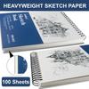9 x 12 Sketch Book Hardcover Sketchbook Top Spiral Bound Sketch Pad 100 Sheets 68lb 100gsm Drawing Paper Pad Art plies for Adul