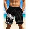 2026 Summer New Style Men's Shorts for Outdoor Sports, Casual Wear Fashionable Comfortable Soft 3D Coconut Tree Print