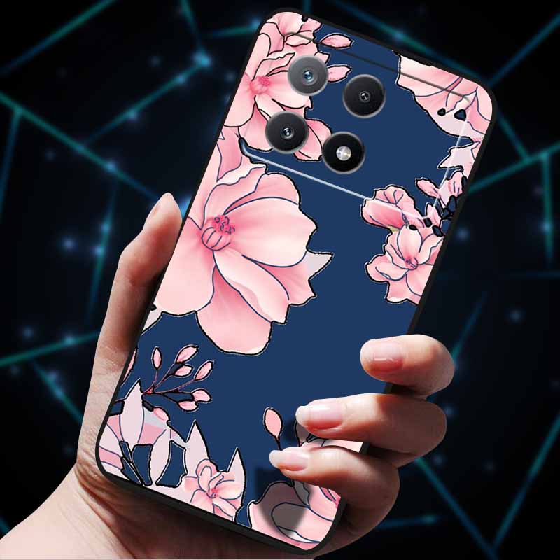 3D Flowers Emboss Fundas For Poco X6 Pro Case Soft Silicone Phone Case for Xiaomi Poco X6 Pro Poco X 6 Pro X6Pro Pocox6 Pro Bags