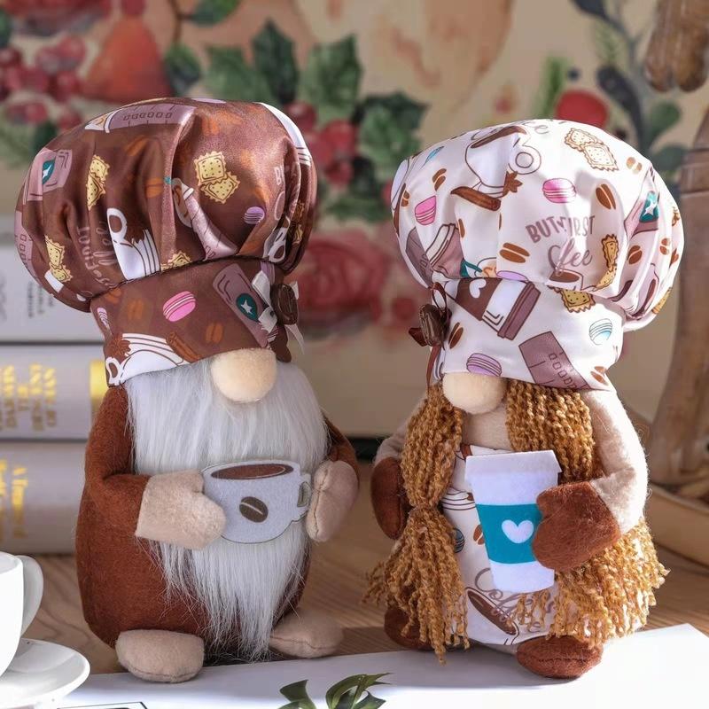 New Creative Cute Kitchen Chef Plush Doll Home Decor Rag Doll with Farmhouse Tiered Shelf Tray Decoration