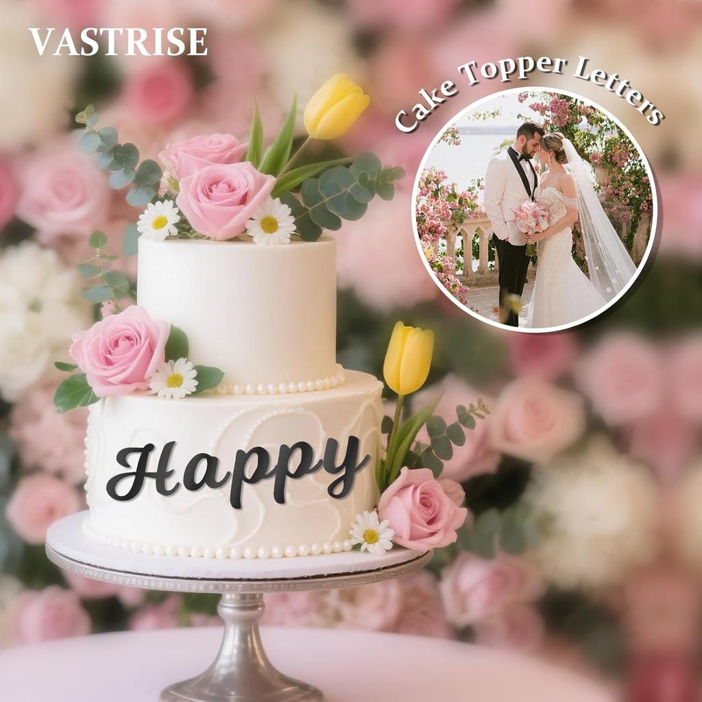 126 PCS  Name Cake Topper Acrylic Letters DIY Personalized A-Z & 0-9 Number Alphabet Cake Decoration For Wedding Anniversary Baby Shower Party