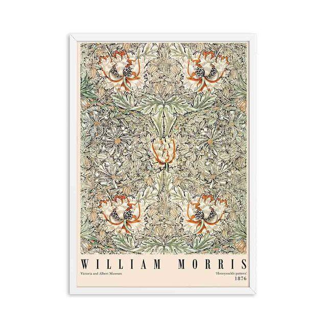 William Morris Leinwanddruck, das Victoria and Albert Museum, Ausstellungsplakat, Londoner U-Bahn, Jugendstil-Gemälde, Wanddekoration