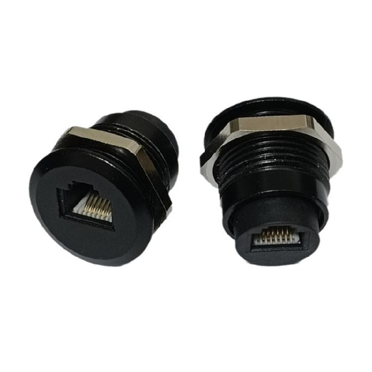 RJ12 6P6C Female Panel Mount Sockets Threaded Installation Kit for DSL Splitter Communication Systems