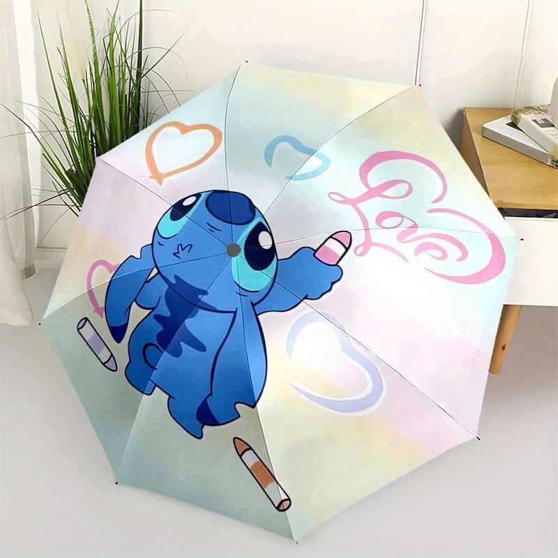

Disney Stitch Love Automatic Opening and Closing Umbrella - Suitable for all occasion and business umbrella, unisex portable tri-fold small