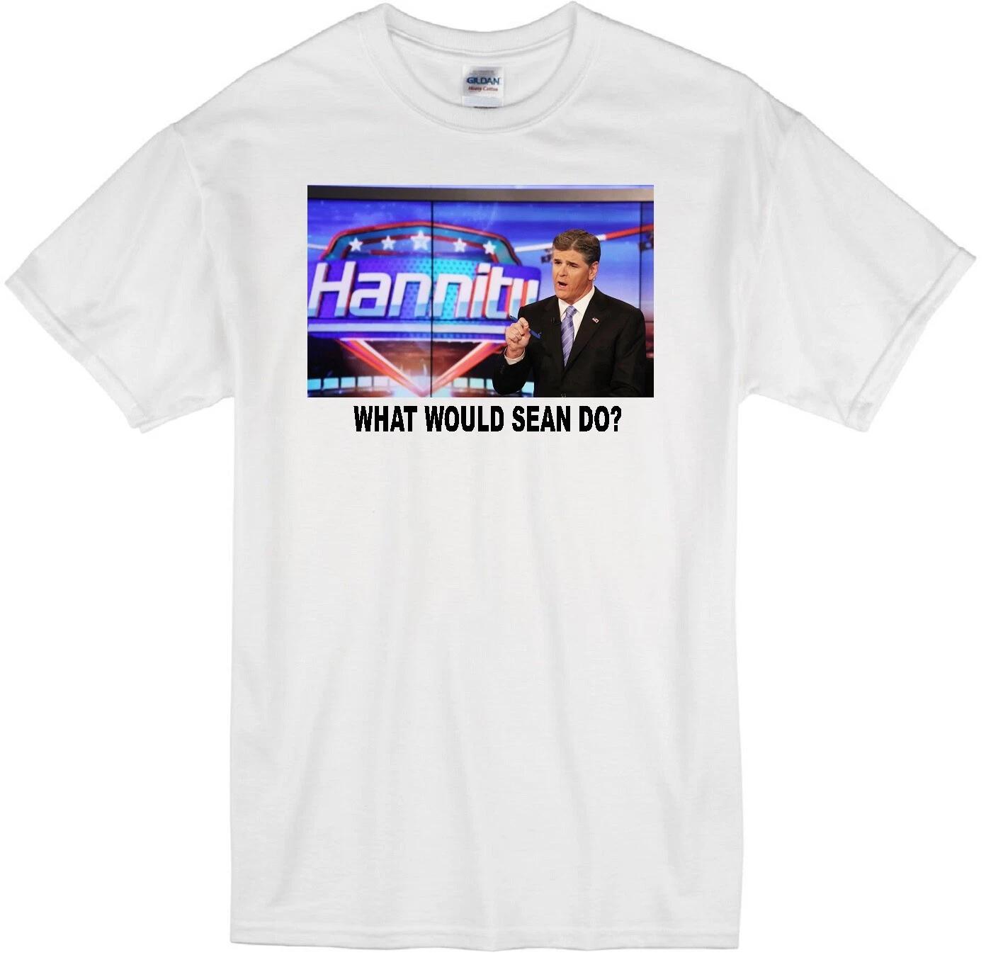 SEAN HANNITY WWD? TALK RADIO REPUBLICAN CONSERVATIVE WHITE T-shirt XL