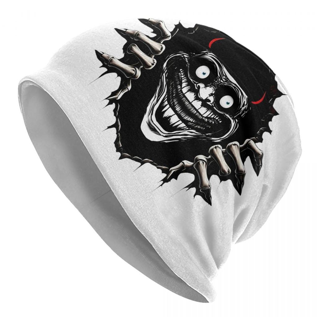 Troll Face Quest Video Meme Funny Anime Beanie Bonnet Knitted Hats Hip Hop Unisex Game Comic Warm Winter Skullies Beanies Caps
