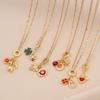 Rhinestone Four-Leaf Clover Pendant Colorfast DIY Necklace Fashion Heart Daisy Jewelry