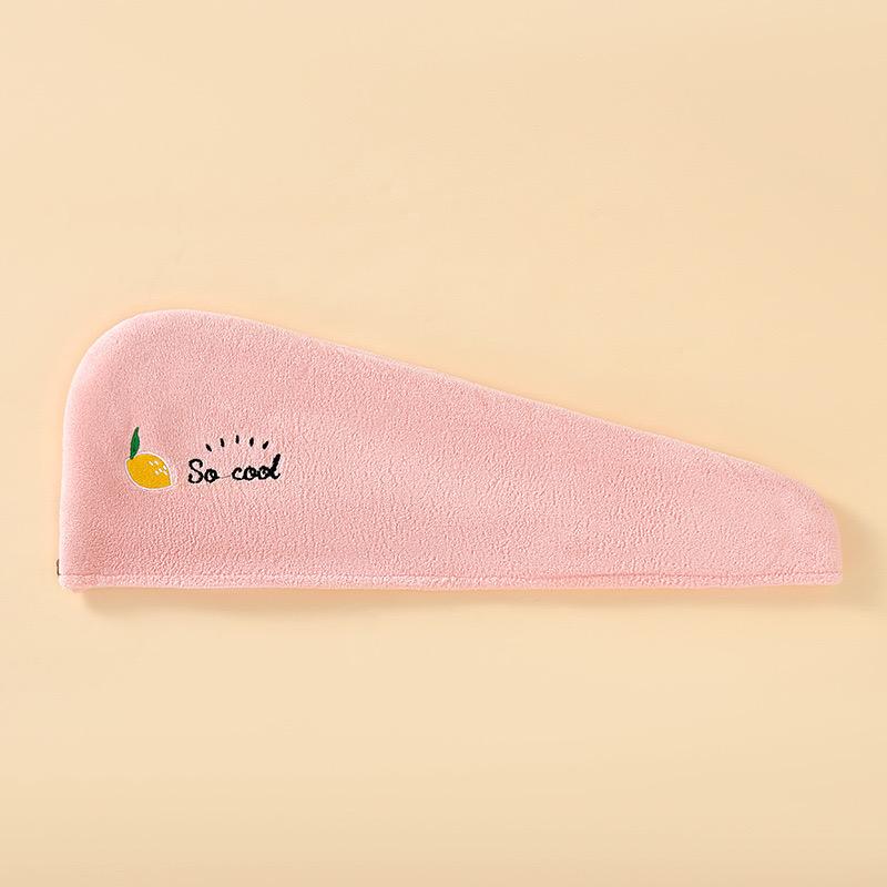 1Pc Embroidery Style Hair Drying Cap, Coral Fleece Thickened Hair Towel for Bathroom, Women's Absorbent Quick Drying Shower Cap