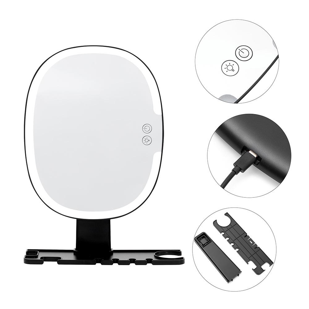 Shower-Proof LED Makeup & Shaving Mirror with Anti-Fog, Storage Shelf & Hooks