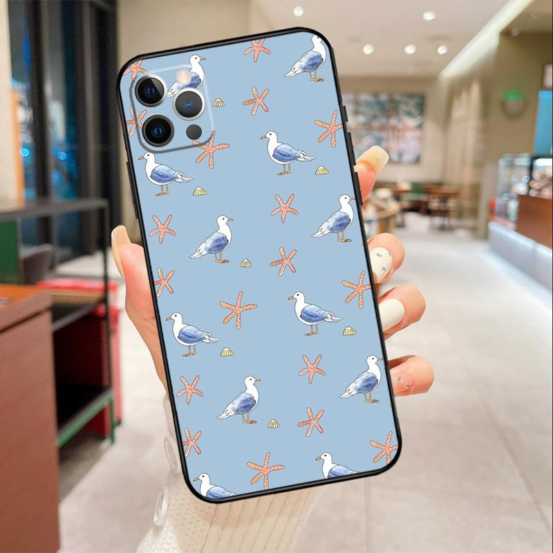 Nautical Seagull Pattern Phone Case For iPhone 17 Air 16 14 13 11 15 Pro Max mini 15 16 Plus 16e Protective Cover
