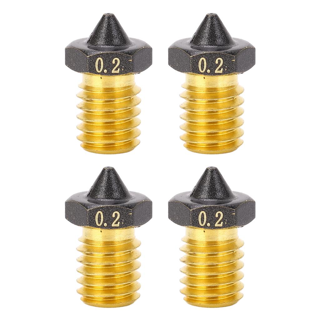 4 STÜCK 3D-Drucker Düsenset PTFE-beschichtet High Flow Hochgeschwindigkeitsdruck Extruder Messingdüse für