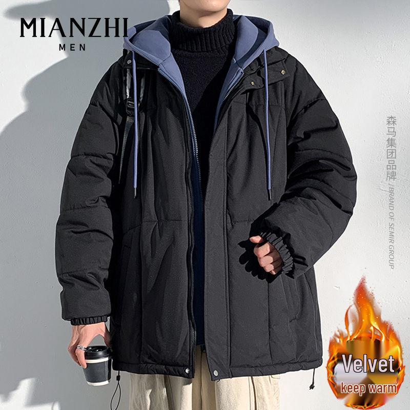 Men's Hooded Cotton Two-Piece Jacket for Spring/Autumn - Casual, Loose, Plus Size & Trendy